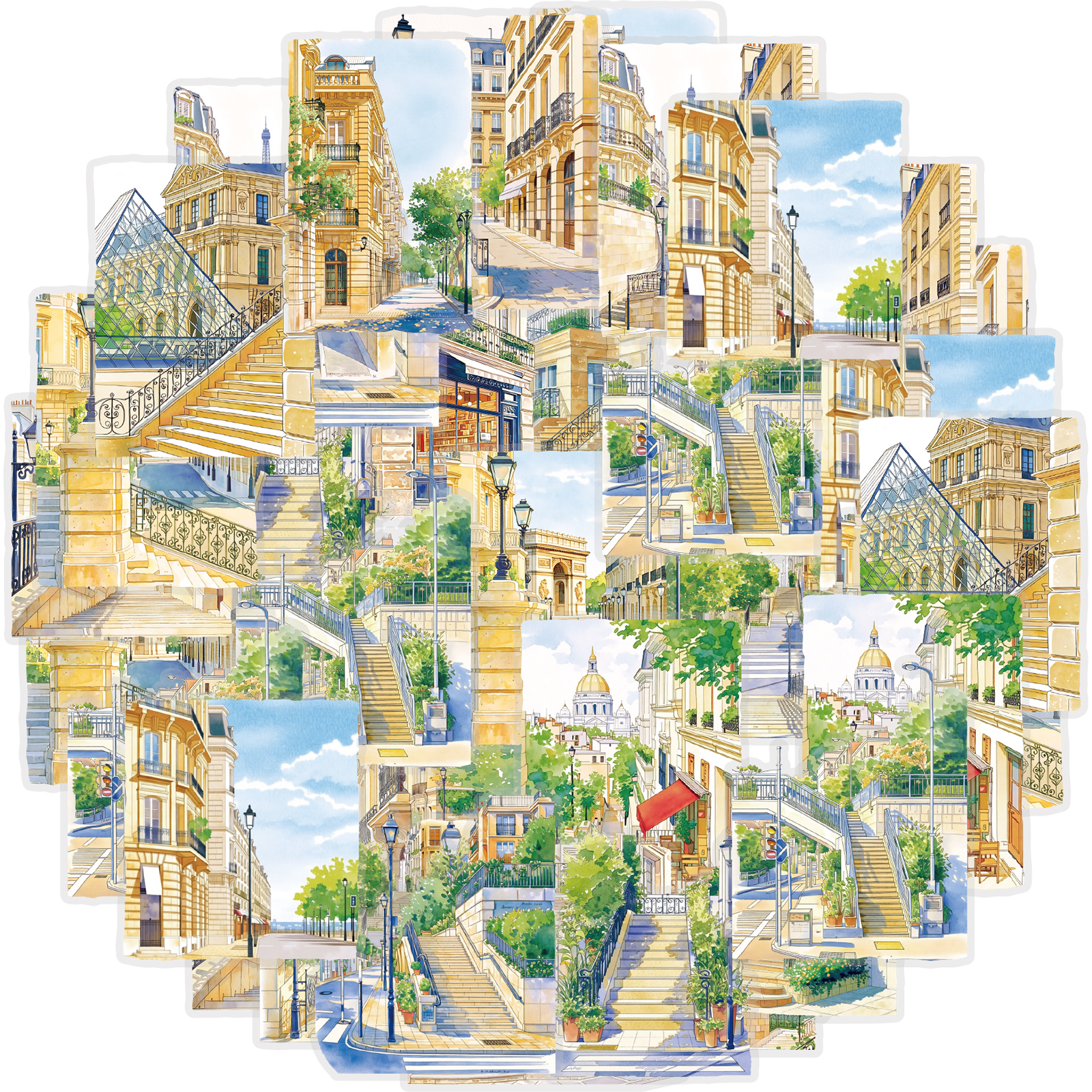 Tech Accessories For Office - Etori Life Healing Watercolor Paris Street