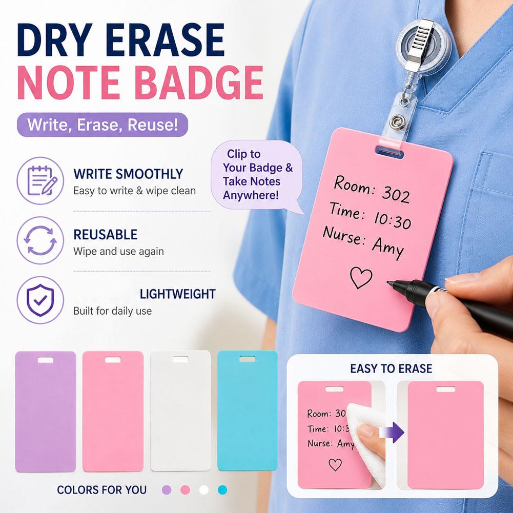 Tech Accessories For Office - Portable Dry Erase Note Badge Card