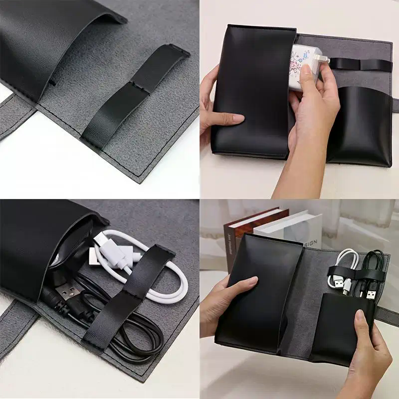 1pc PU Leather Multi-Compartme - Tech Accessories Travel Case のレビューと価格