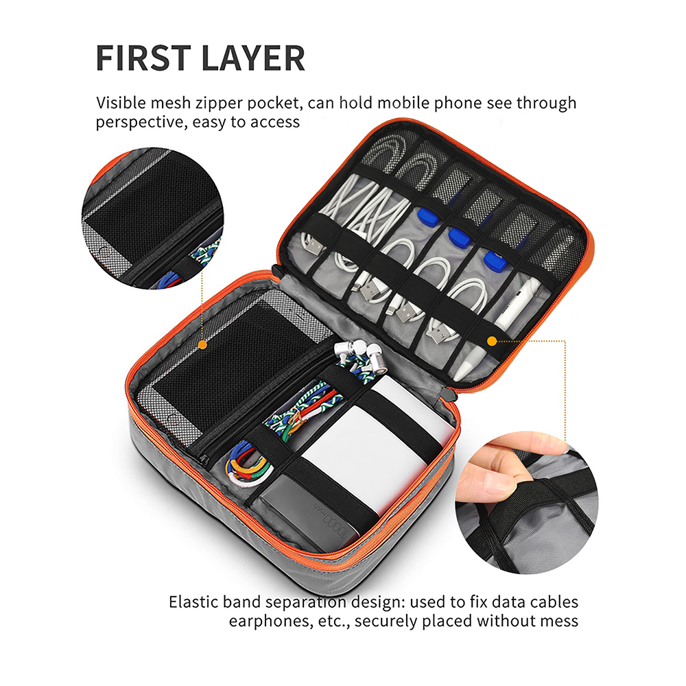 Multi-Compartment Portable Ele - Tech Accessories Travel Organizer Pouch のレビューと価格