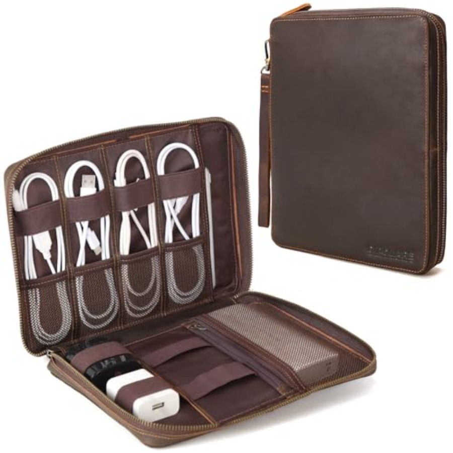 Polare Full Grain Leather Trav - Tech Accessories Travel Case のレビューと価格