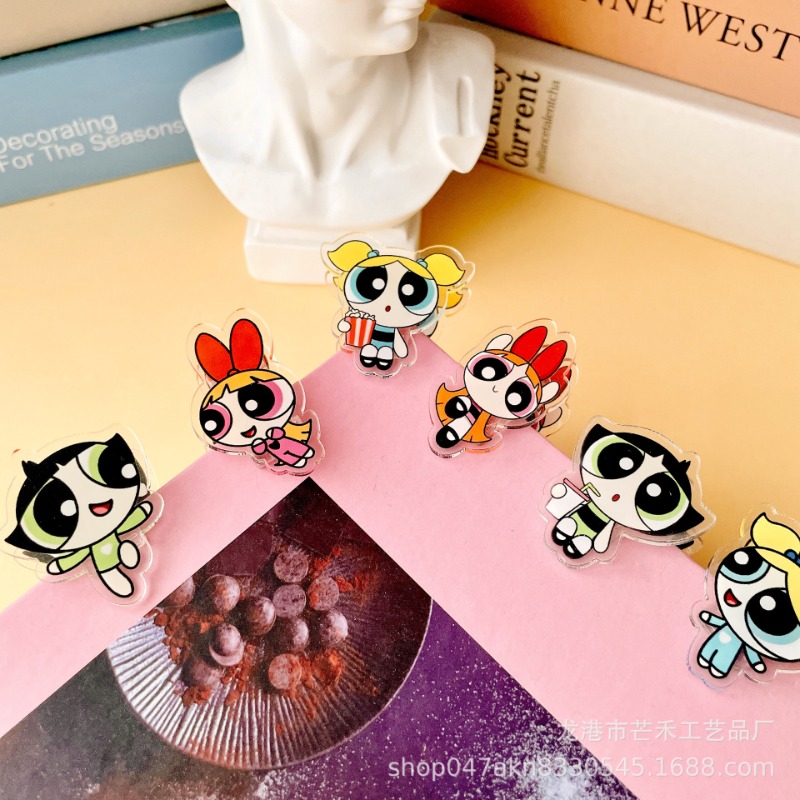 6PCS Kawaii The Powerpuffs Gir - Tech Accessories For Office のレビューと価格