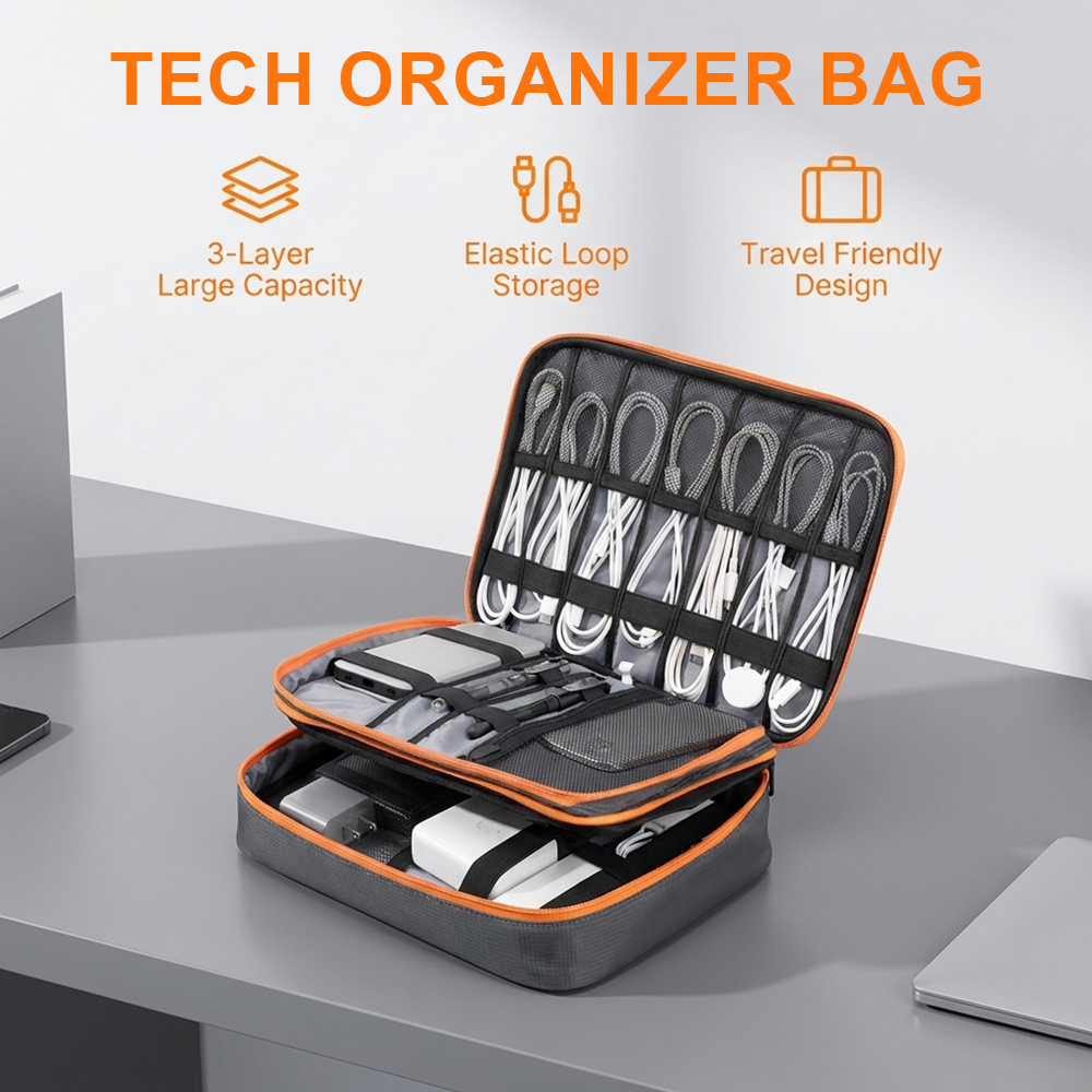 Large Capacity Tech Organizer  - Tech Accessories Travel Organizer Pouch のレビューと価格