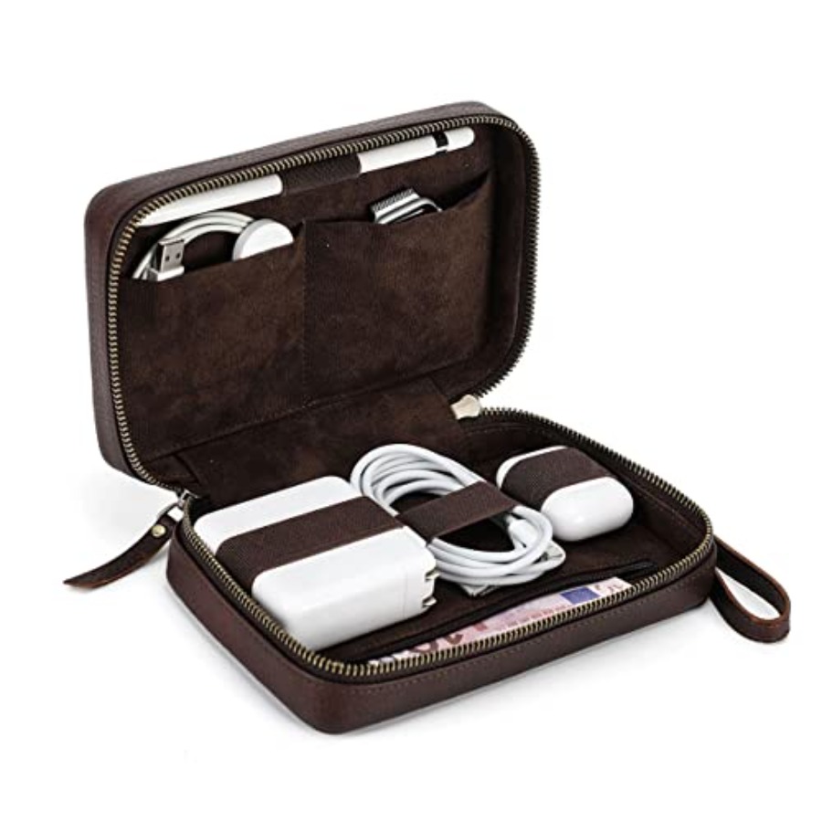 Full Grain Leather Electronic  - Tech Accessories Travel Case のレビューと価格