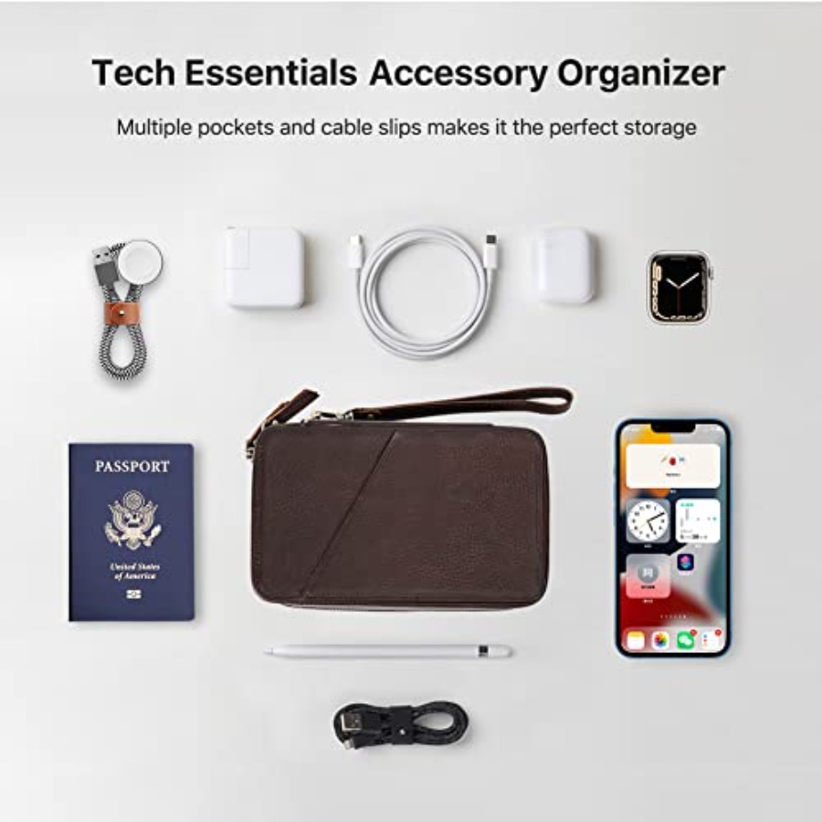 Full Grain Leather Electronic  - Tech Accessories Travel Case のレビューと価格